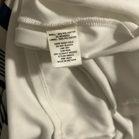 Monteau Black White Striped Faux Wrap V-Neck Sleeveless Dress Women’s Size Large - Picture 4 of 4